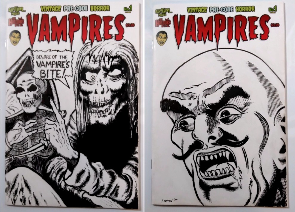 vampires bite pre-code horror original art homage
